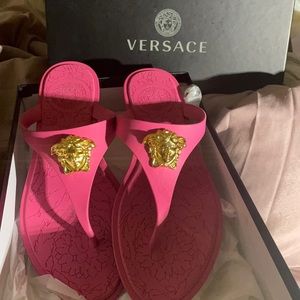 Versace Sandals, Size 38.5, Pink